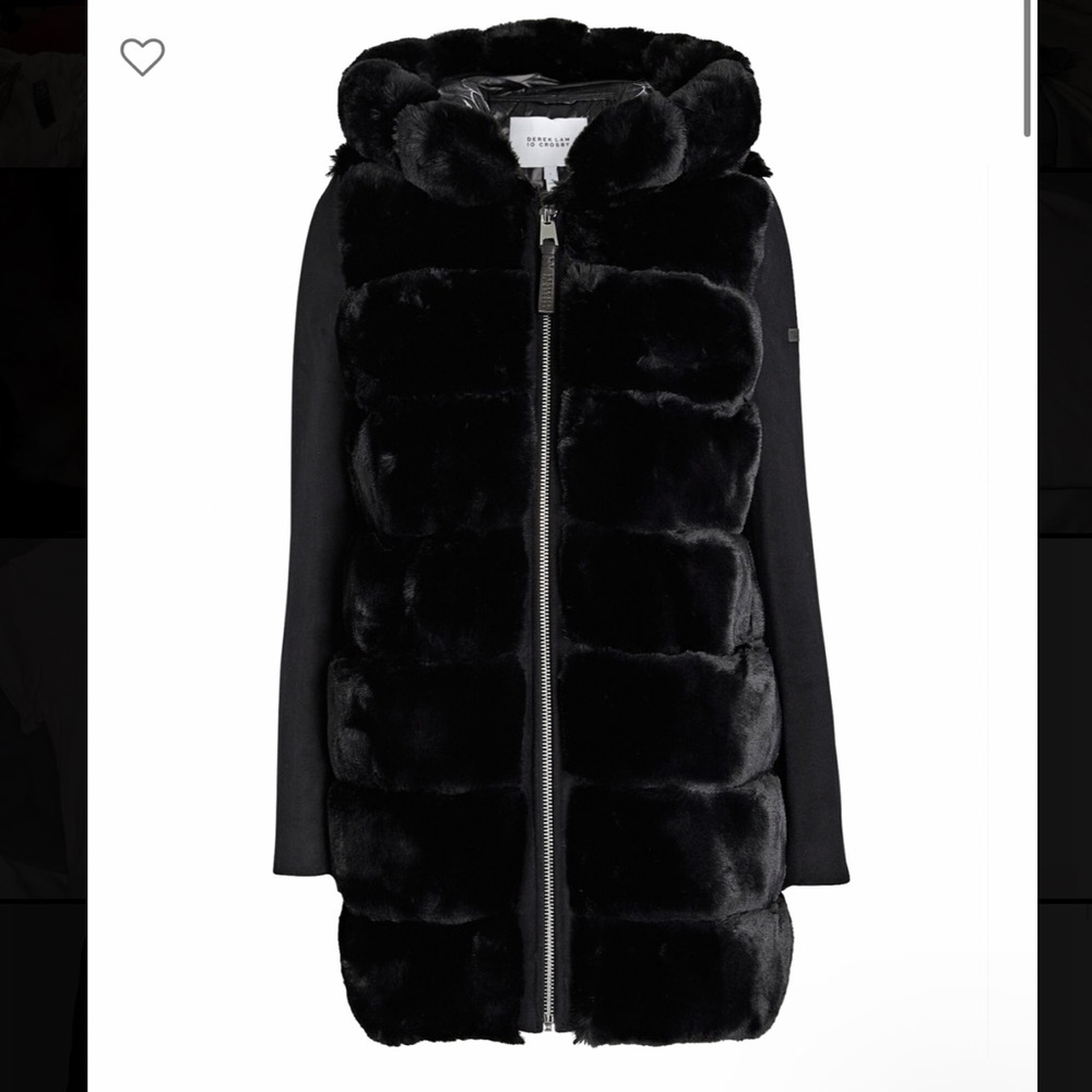 DEREK LAM 10 CROSBY hooded faux fur puffer jacket